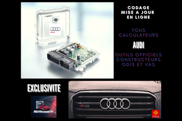 Codage et mise à jour en ligne tous calculateurs, procédure avec outils officiels constructeurs marque AUDI