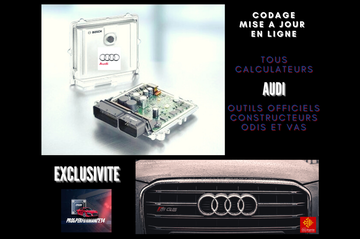 Codage et mise à jour en ligne tous calculateurs, procédure avec outils officiels constructeurs marque AUDI Codage et mise à jour en ligne tous calculateurs, procédure avec outils officiels constructeurs marque AUDI